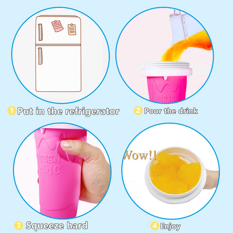 cdbz slushy cup squeeze demonstration for customizable flavors