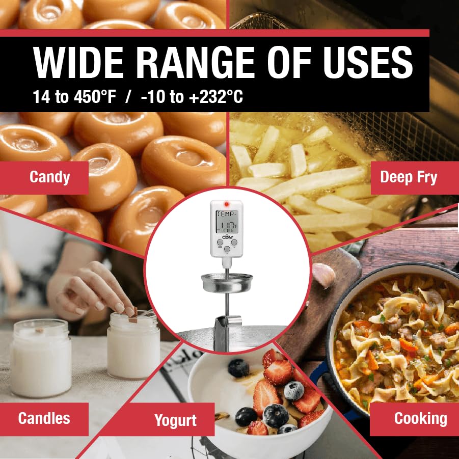 CDN DTC450 audio-visual alerts signal when target temp is reached.
