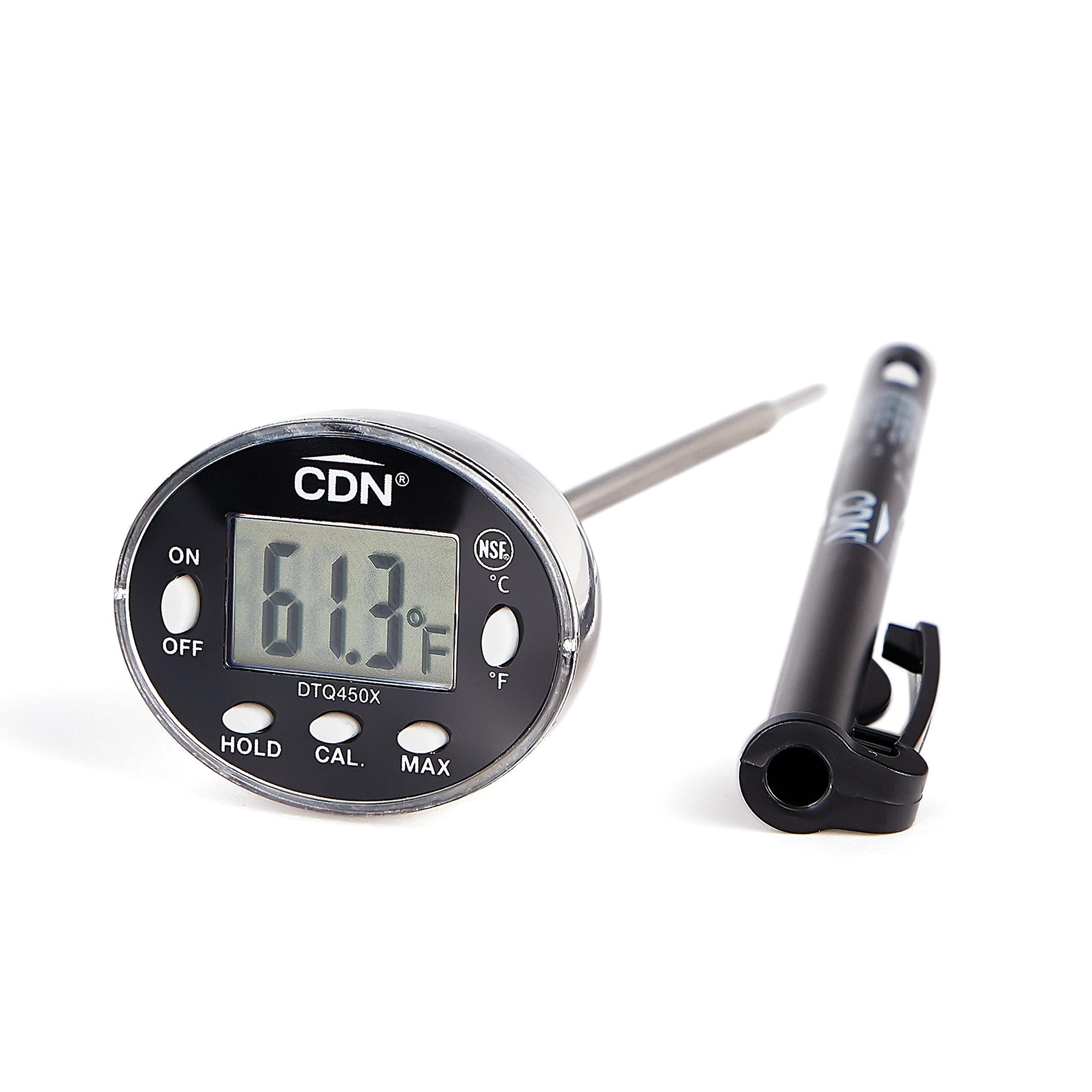 CDN DTQ450X waterproof thermometer front display for fast temperature readings.