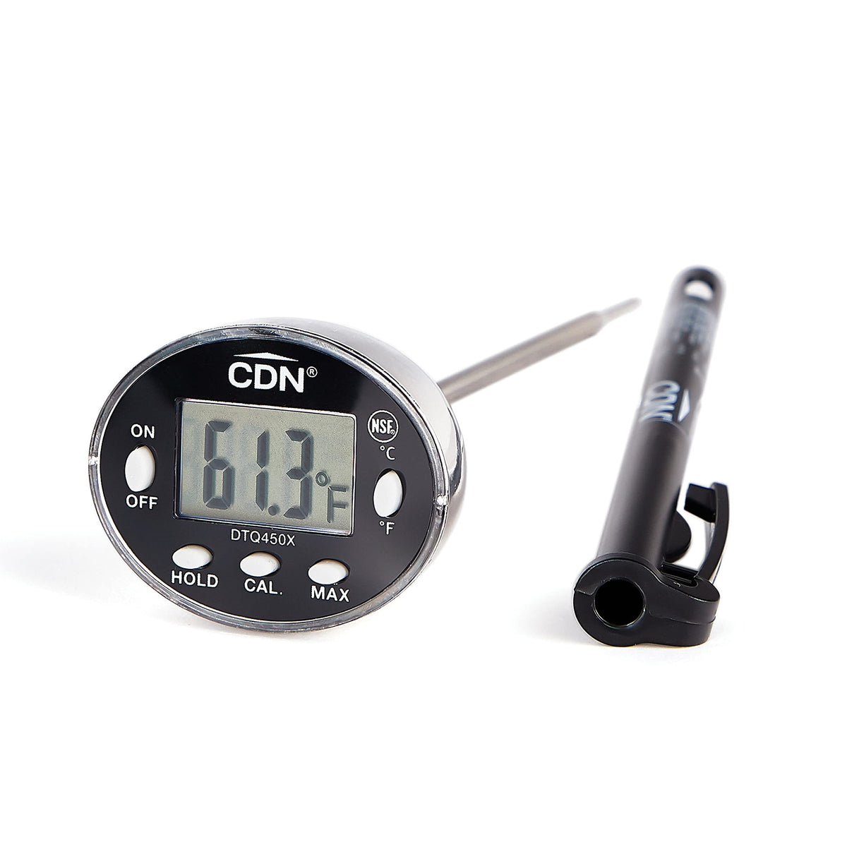 CDN DTQ450X waterproof thermometer front display for fast temperature readings.