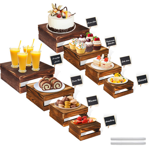 Cecnamt large buffet riser for layered desserts with rustic charm