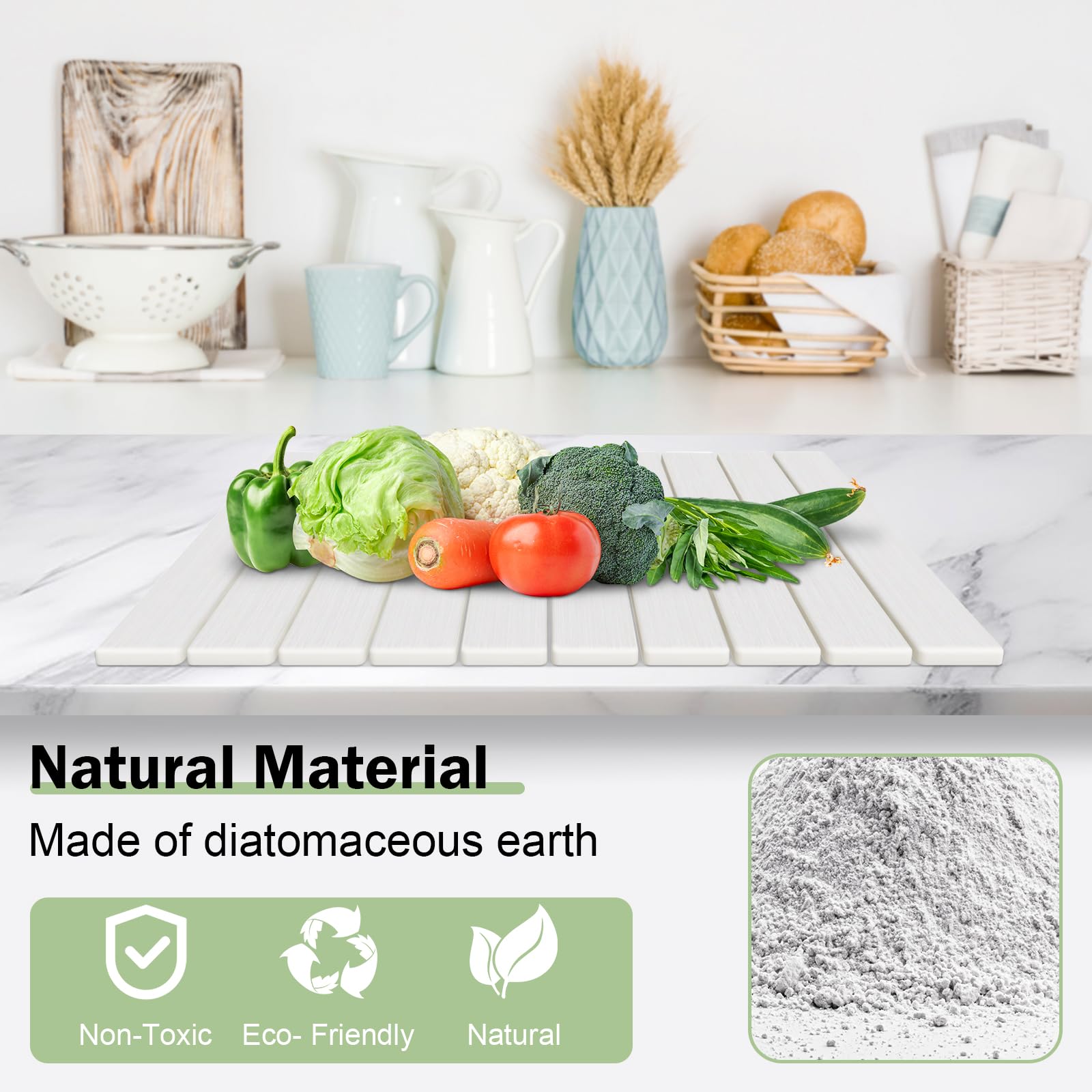 Cecnamt diatomaceous earth close-up showing natural absorbency.