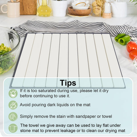 Cecnamt drying mat with sanding tool included for maintenance.