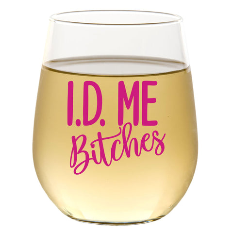 CEDAR CRATE MARKET 21st birthday wine glass with bold phrase for celebrations