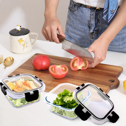 Cedarol 8oz glass container with clear interior for easy meal planning.