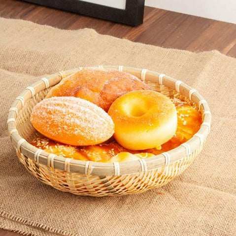 Cedilis 11 inch bamboo tray with shallow depth for bread and produce