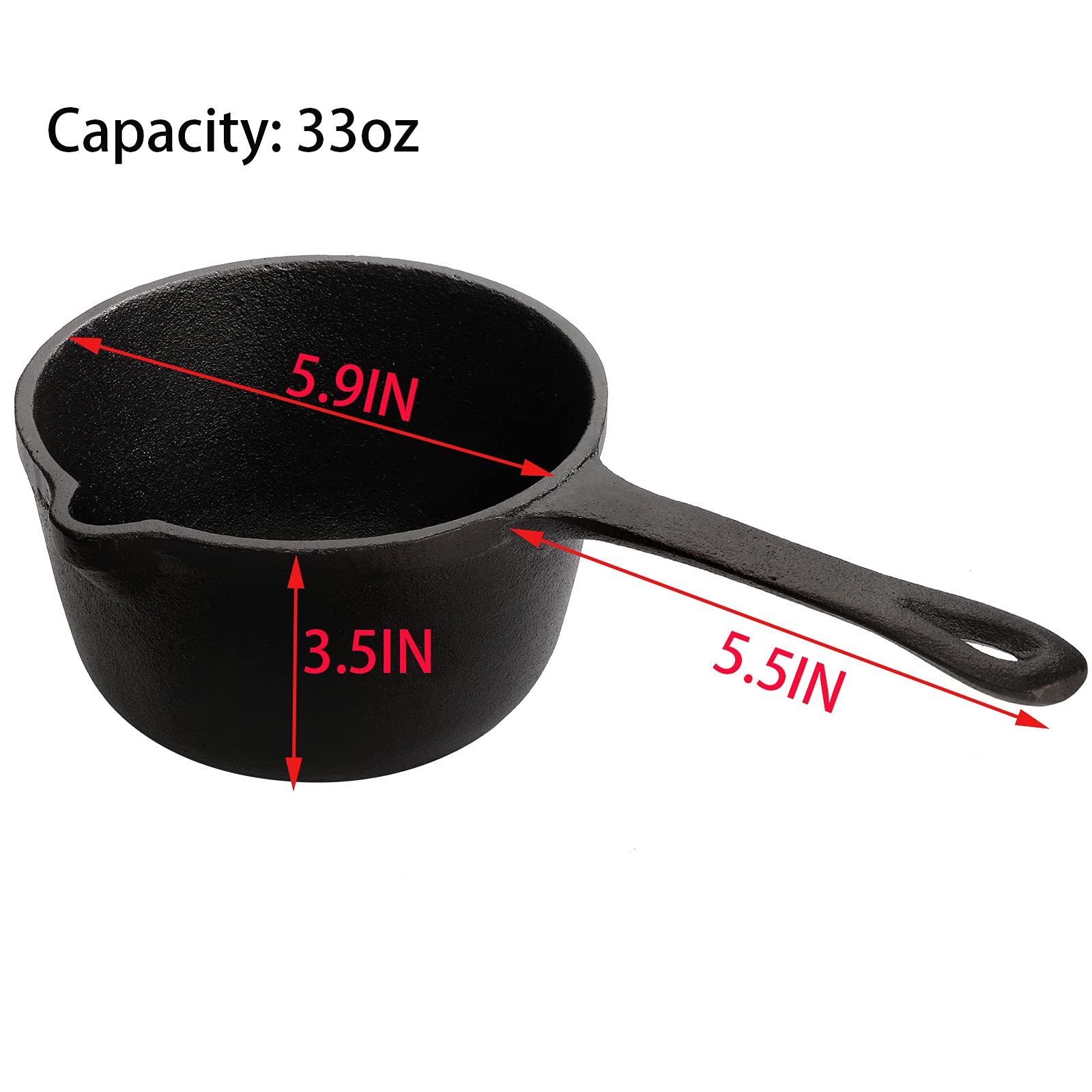 Cedilis cast iron basting pot warming BBQ sauce evenly on grill.
