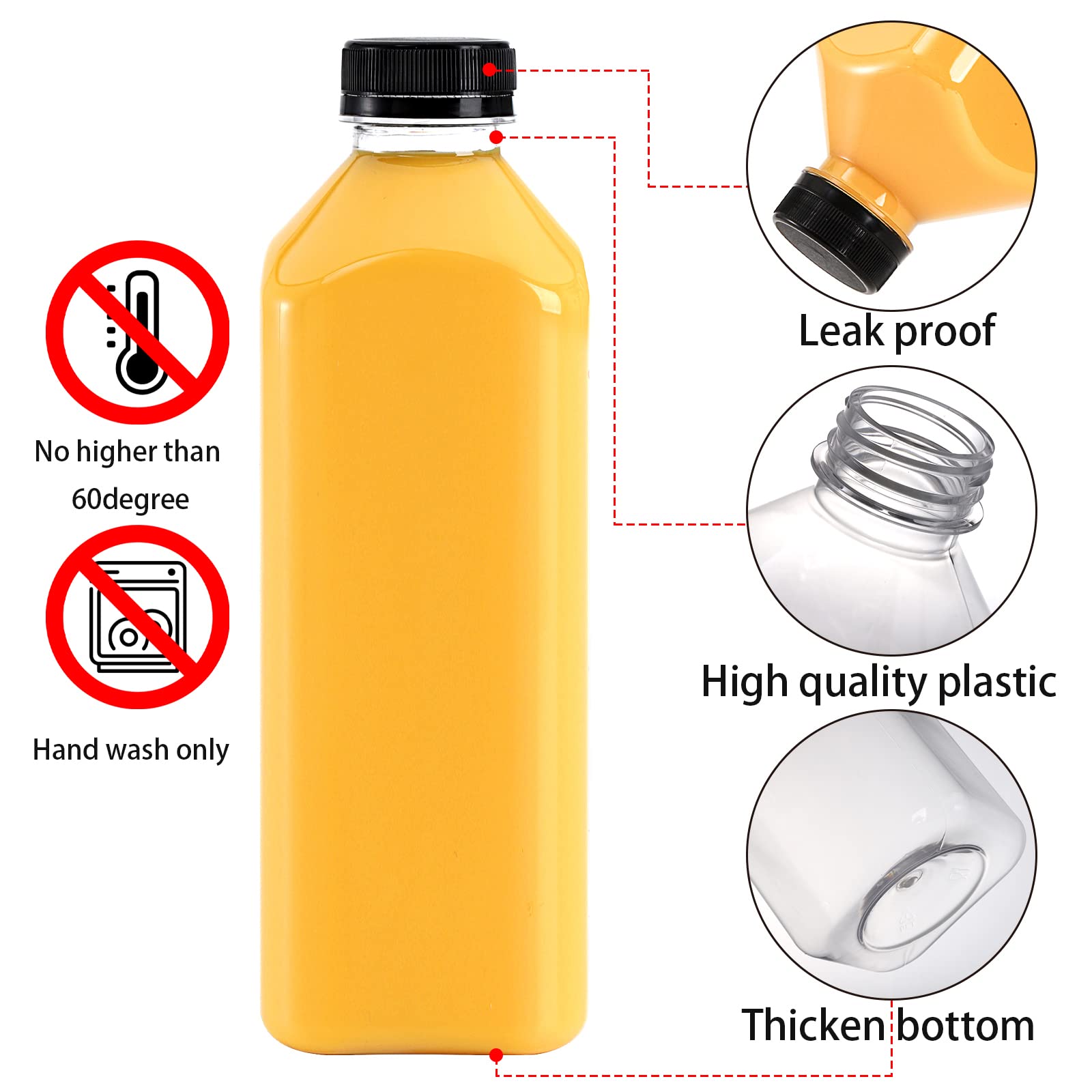 Cedilis clear PET bottle close-up showing sturdy, crack-resistant material.