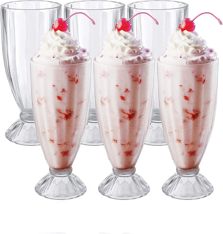 Cedilis 12oz milkshake glass front view for creamy shakes and retro presentation