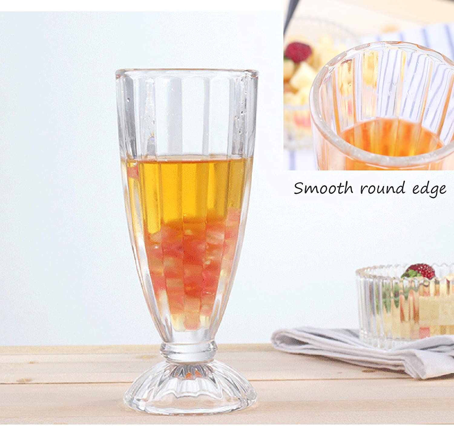 Cedilis old-fashioned soda glass closeup reveals crystal-clear edge and thick walls