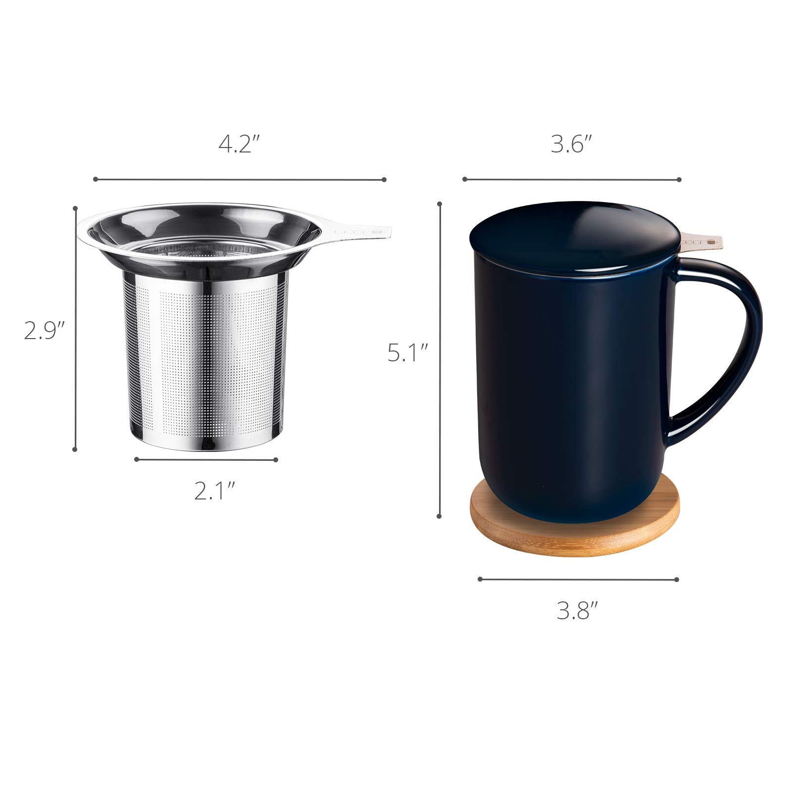 CEEFU tea mug lid retaining heat and aroma