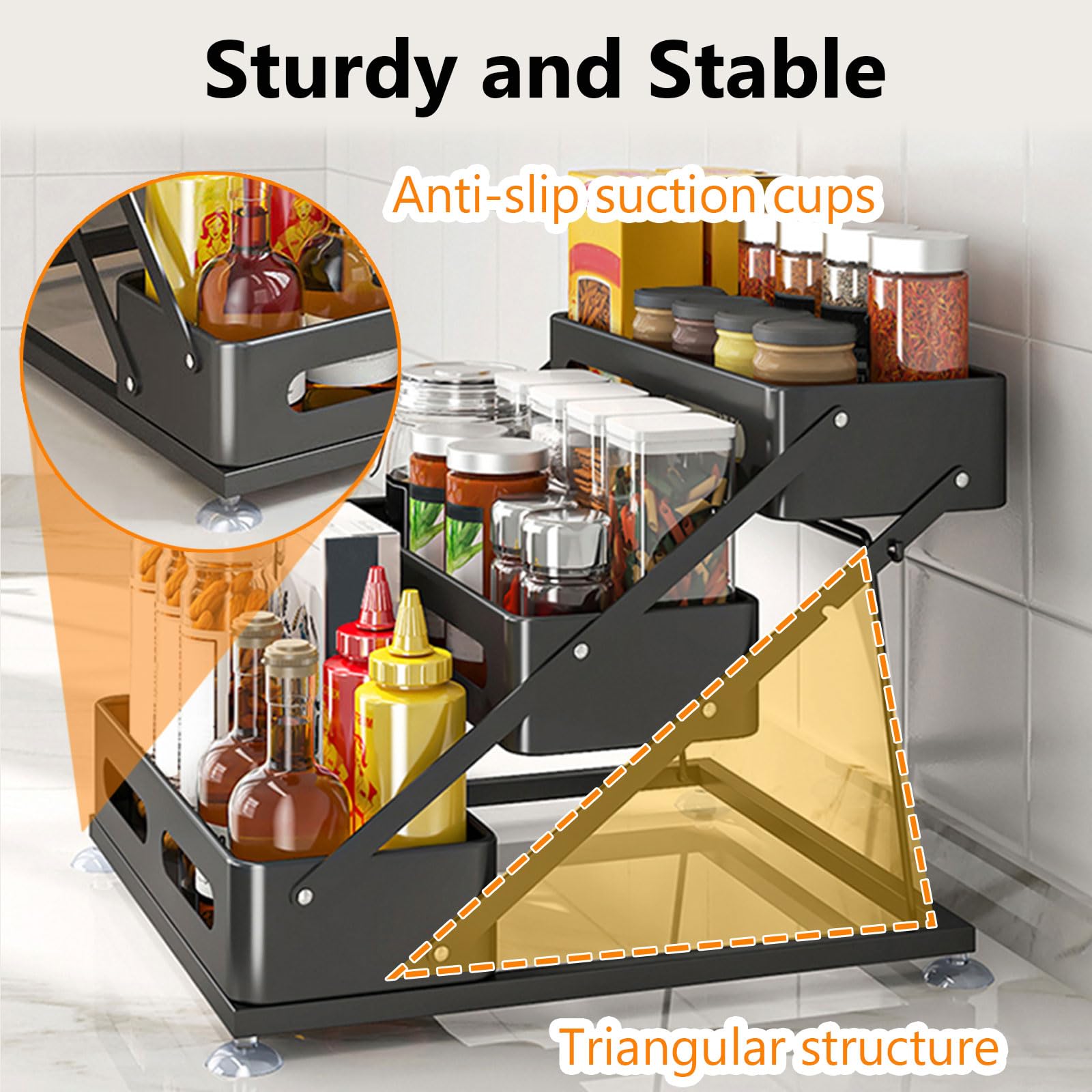 Ceetug triangular sturdy metal frame emphasizes stability during daily kitchen use.