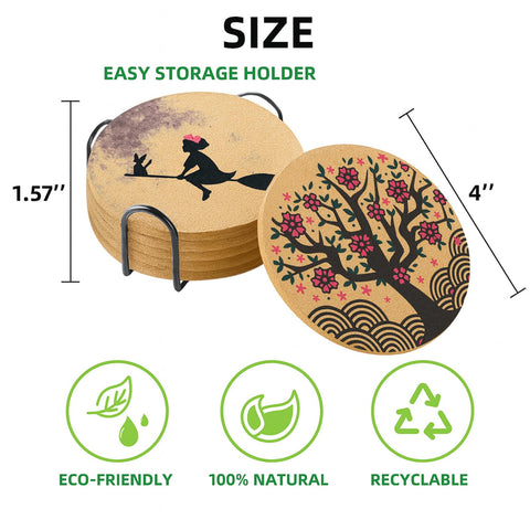 Cegkuc absorbent cork coaster close-up quickly absorbs moisture to prevent spills