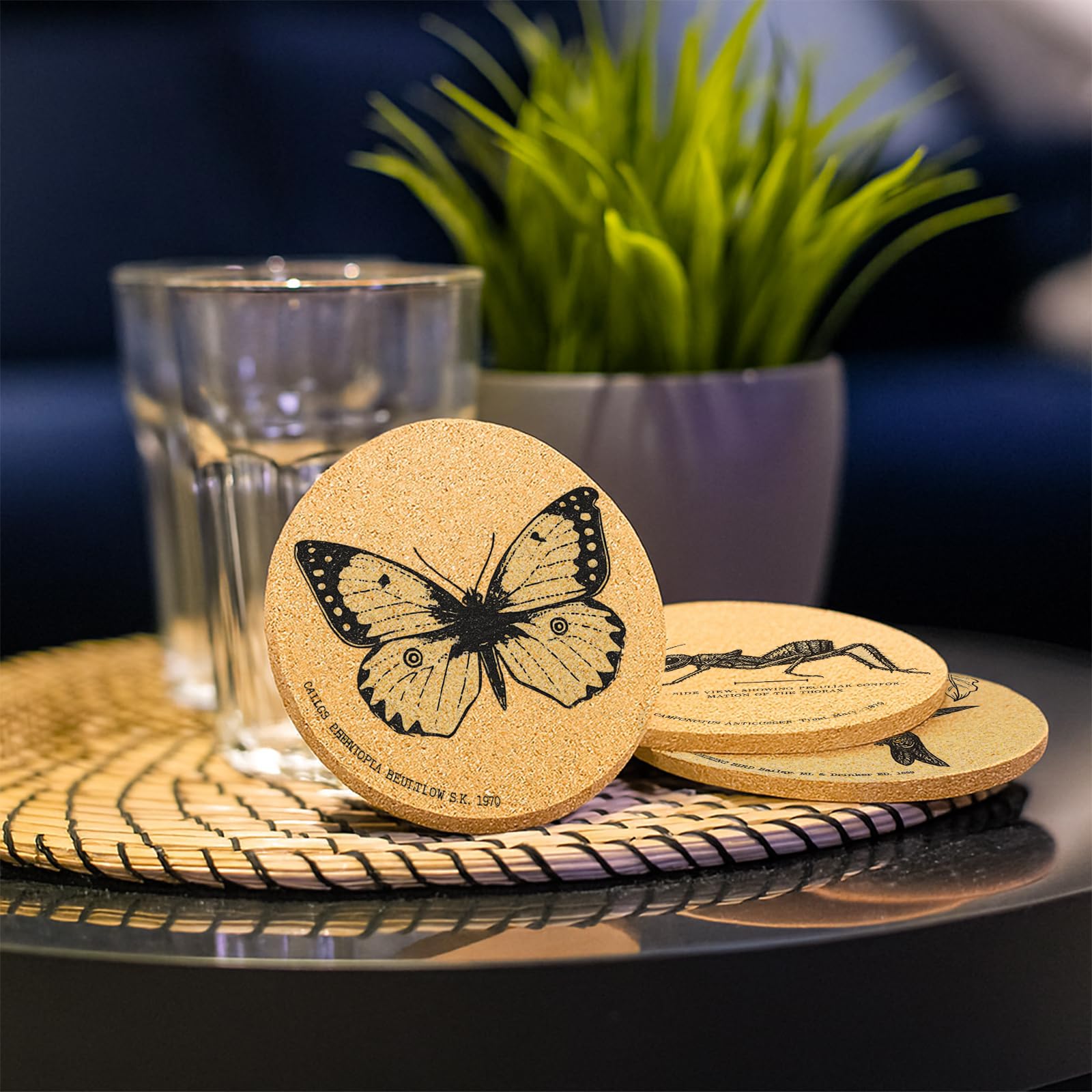 Cegkuc coasters for office desks provide stylish surface protection.