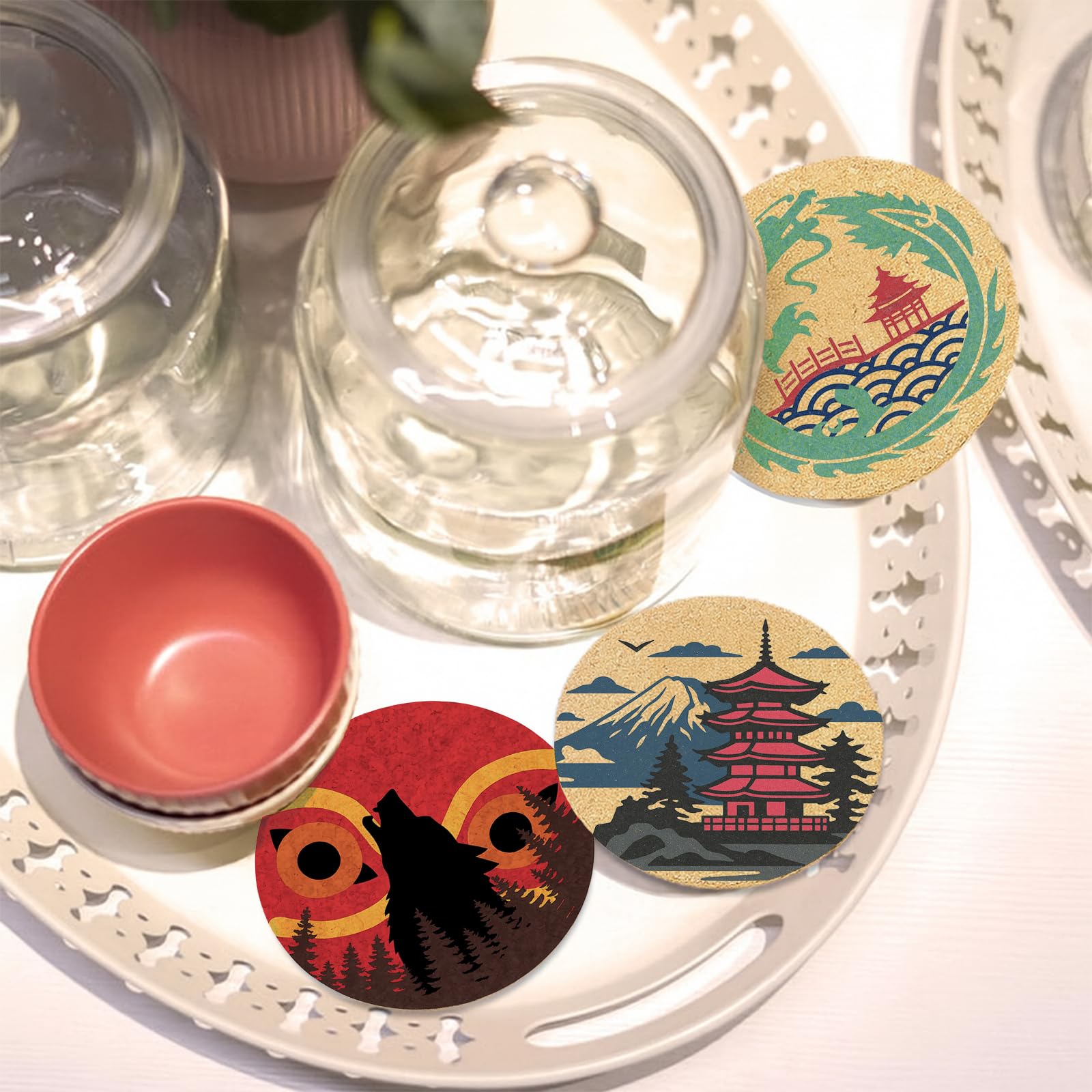 Cegkuc coasters on desk close-up protect surfaces during work