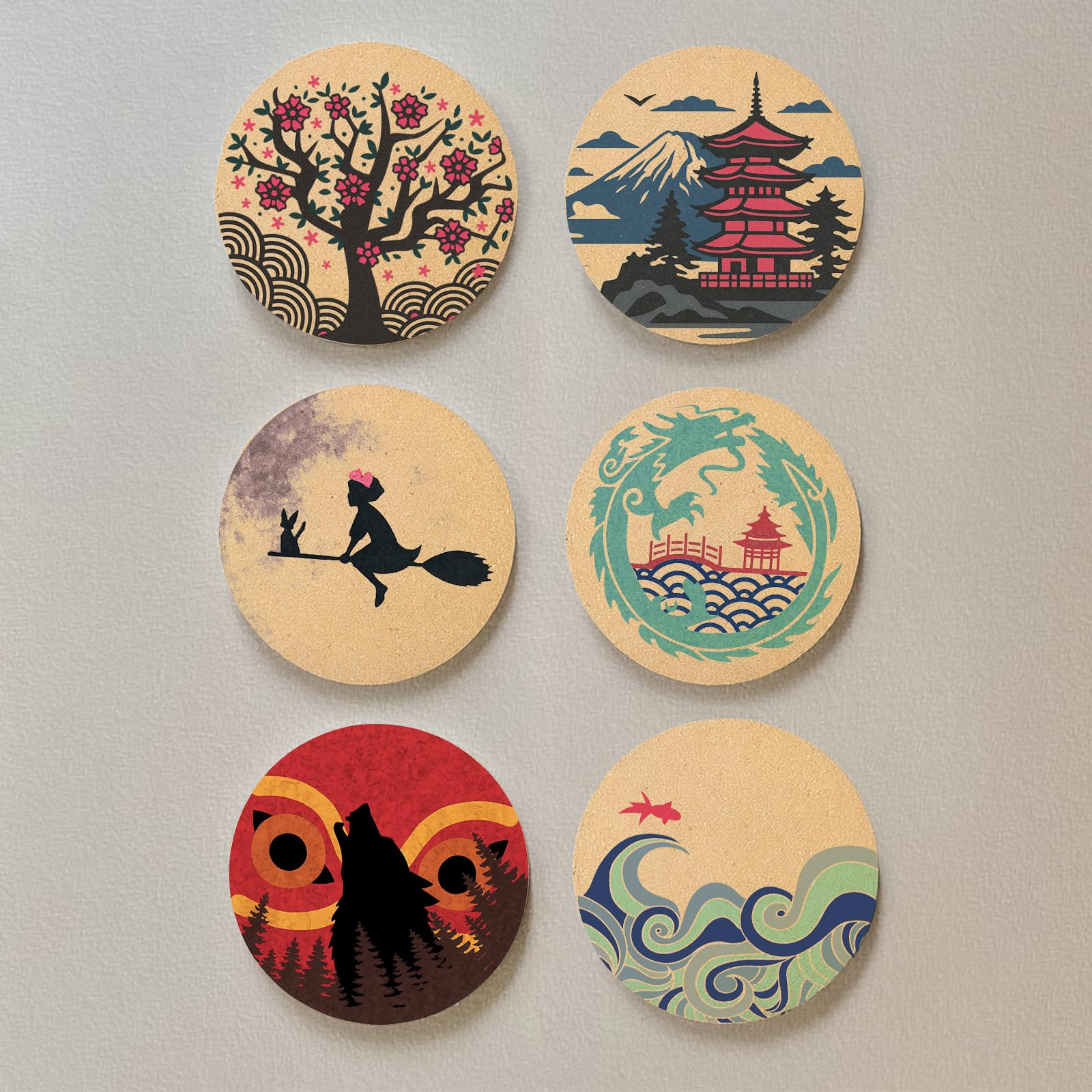 Cegkuc japanese animation coaster art highlights vibrant design for stylish tables