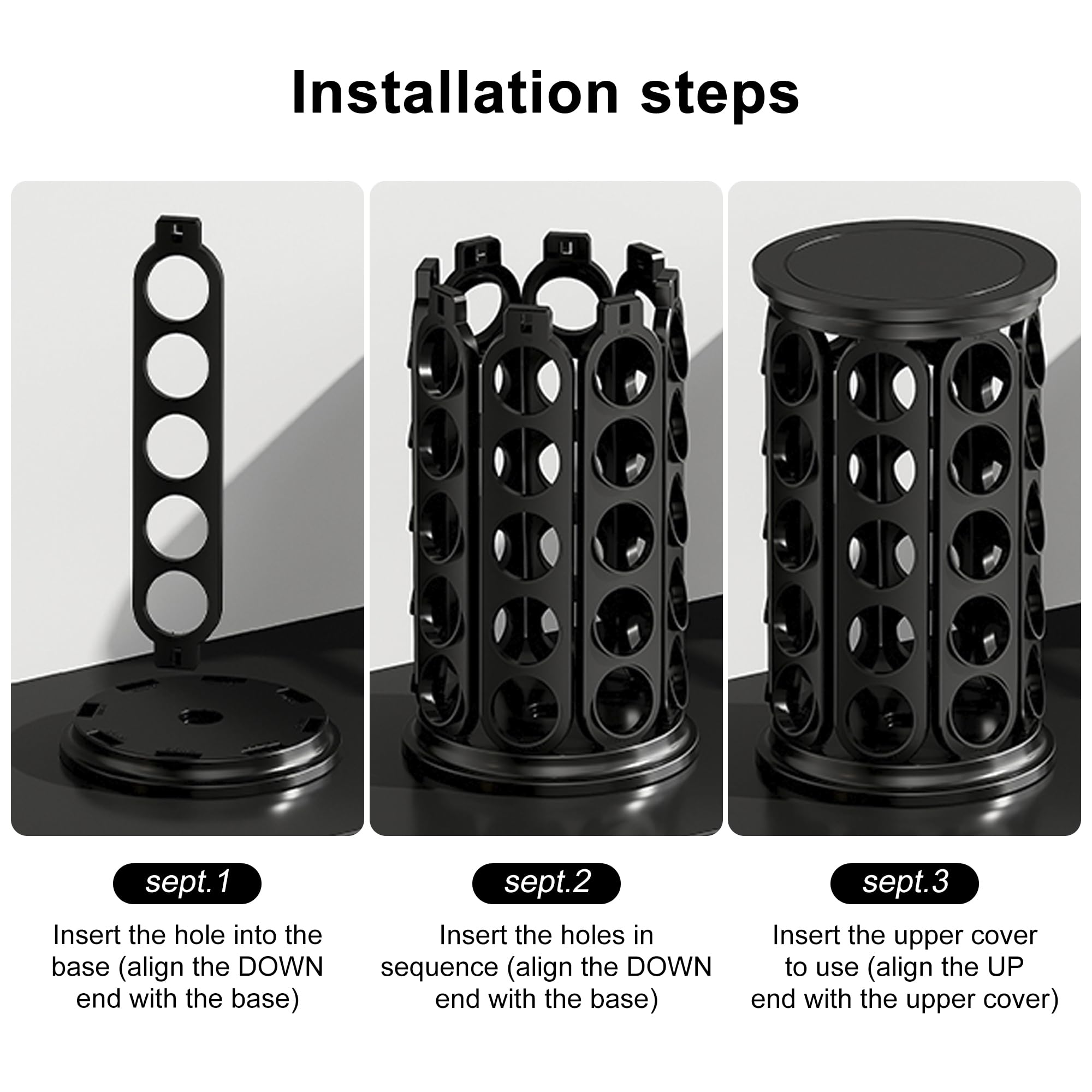 CEHNCEH 40-capacity carousel keeps capsules organized and within reach