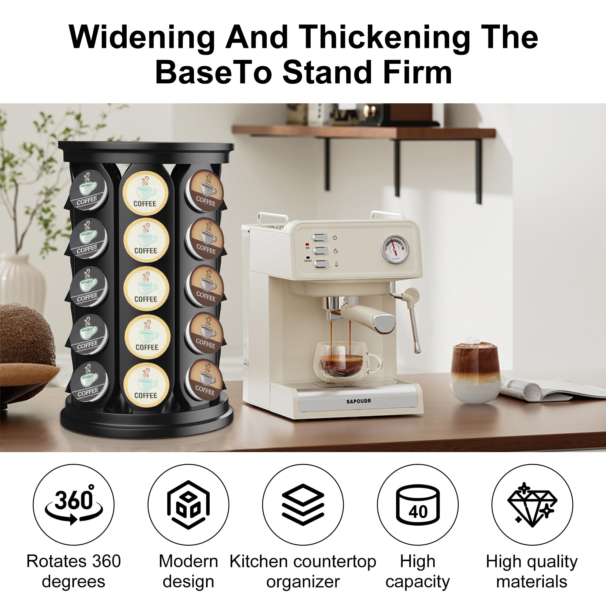 CEHNCEH universal-compatibility carousel fits most K-Cups for versatile use