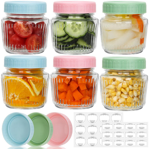 Cehomi 8oz mason jar with vertical ribbed exterior for vintage appeal.