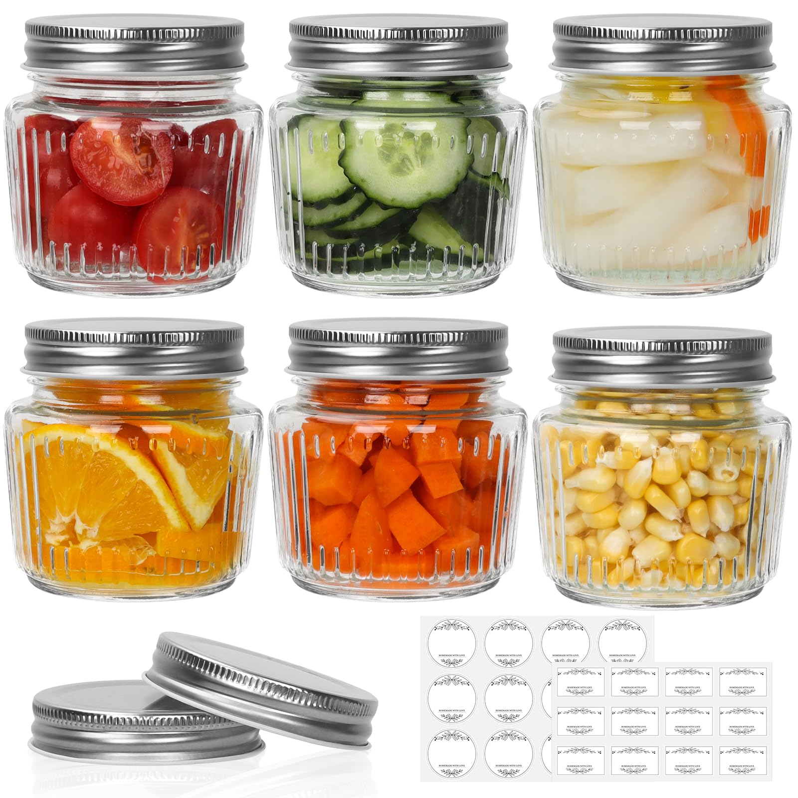Cehomi 8 oz mason jar with lid for canning and gifting