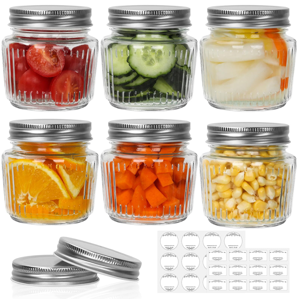 Cehomi 8 oz mason jar with lid for canning and gifting