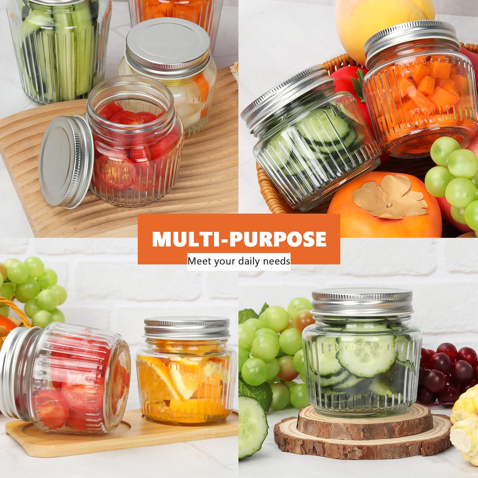 Cehomi clear glass storage jar ideal for ingredient identification