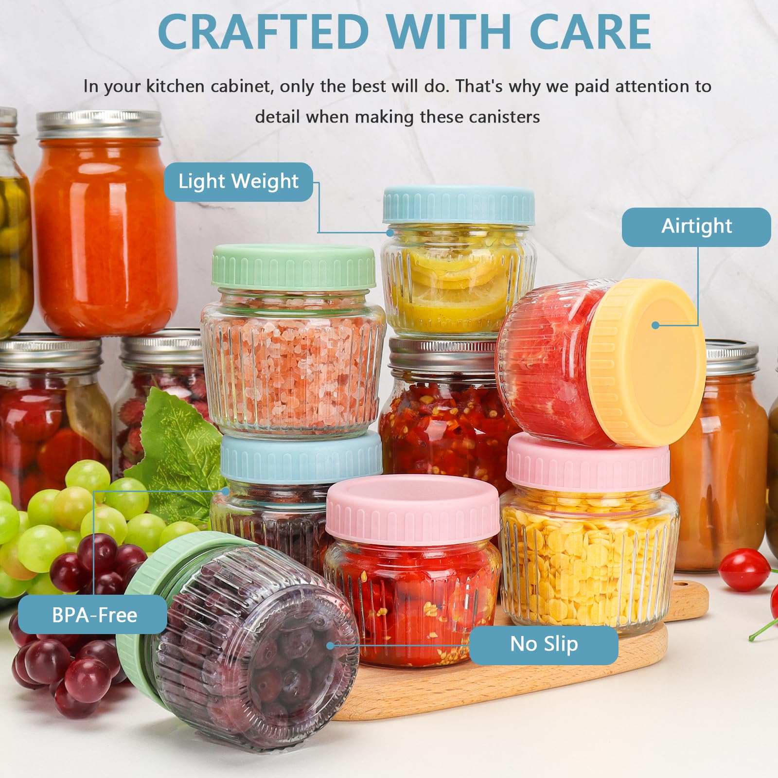 Cehomi regular-mouth 4oz jar opening makes filling easy.