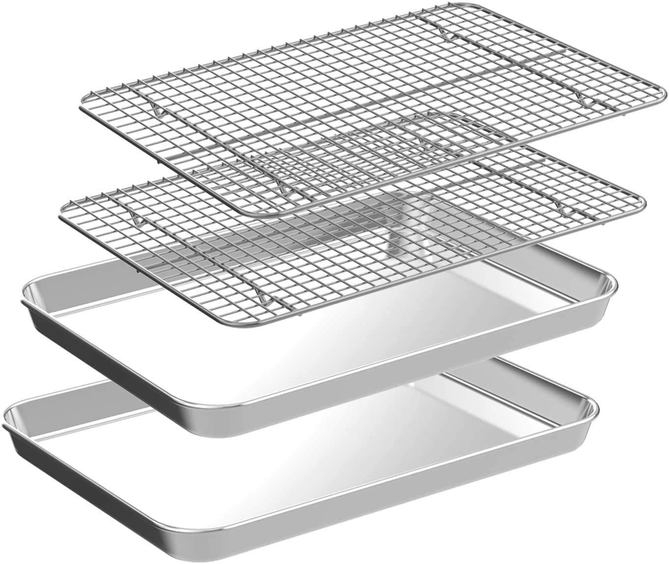 CEKEE 10x8 inch baking pan with rack for even heat distribution