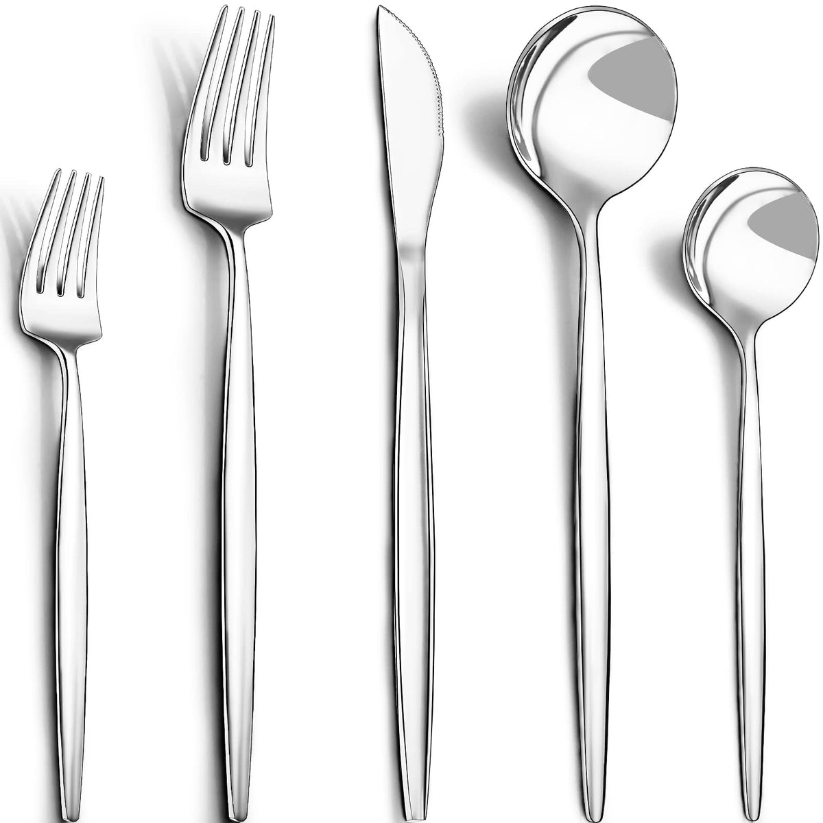 CEKEE 40-piece silverware set for eight with forks, knives and spoons.