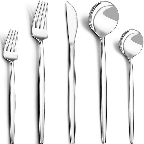 CEKEE 40-piece silverware set for eight with forks, knives and spoons.