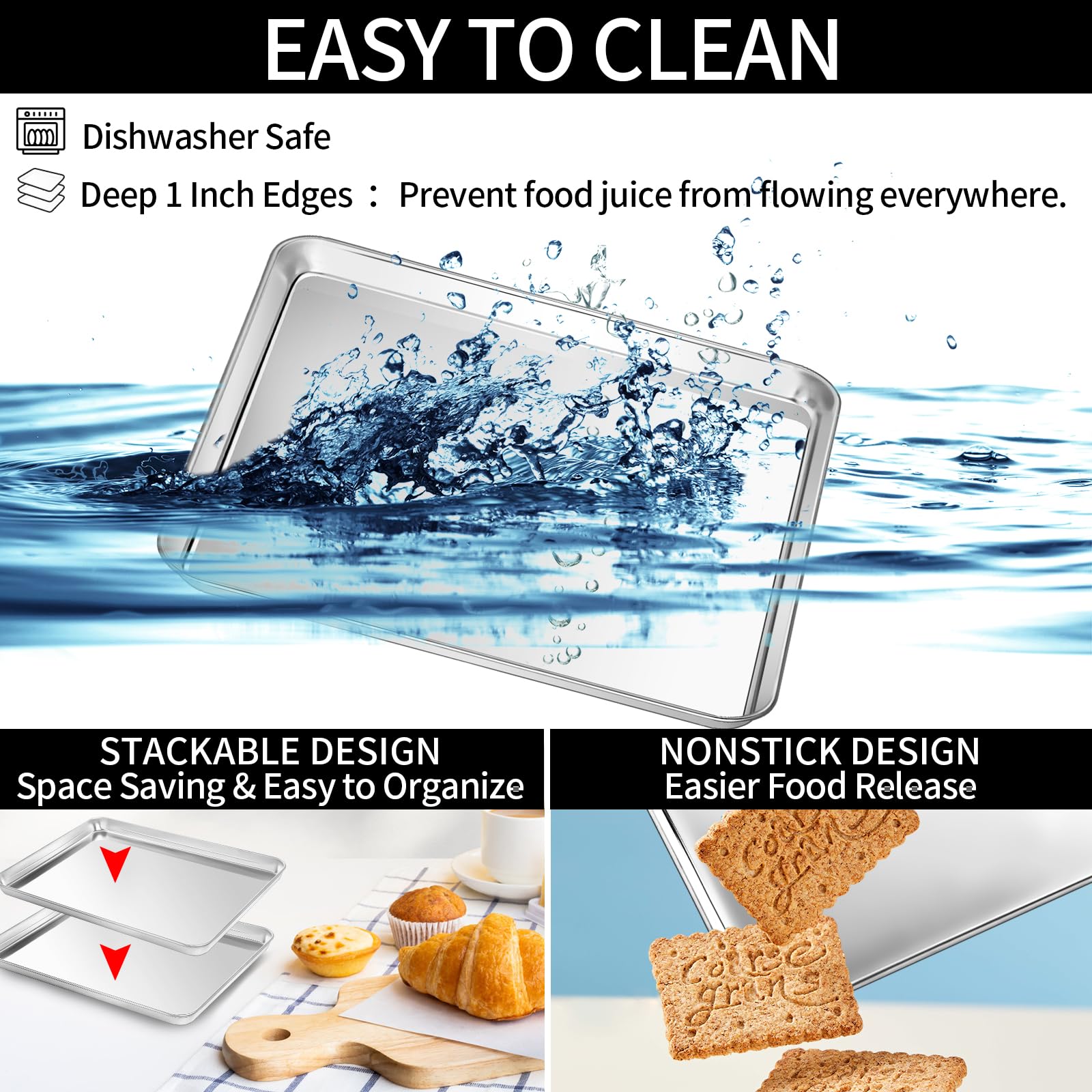 CEKEE dishwasher-safe baking pan for easy cleaning