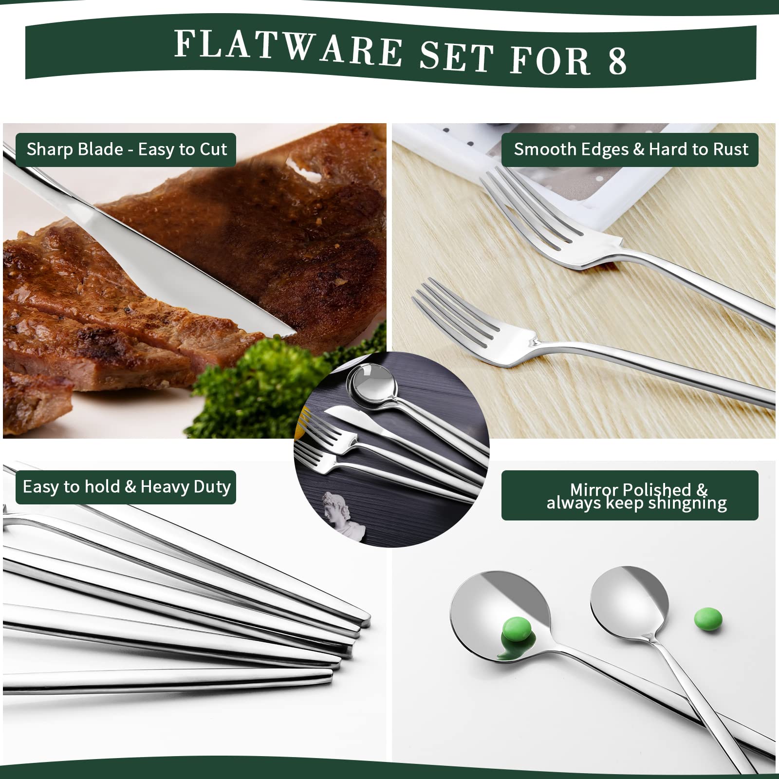 CEKEE silverware on an elegant dining table setting.