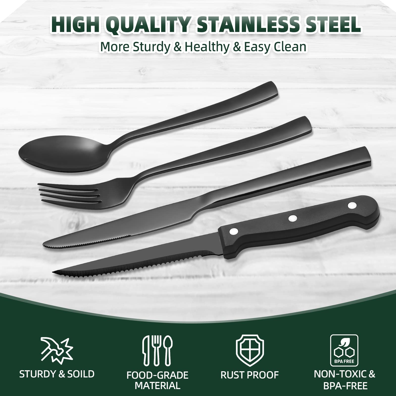 CEKEE ergonomic triple-riveted handle highlights comfortable dining grip