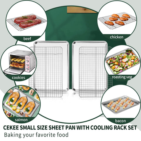 CEKEE nonstick, easy-clean baking pan and rack