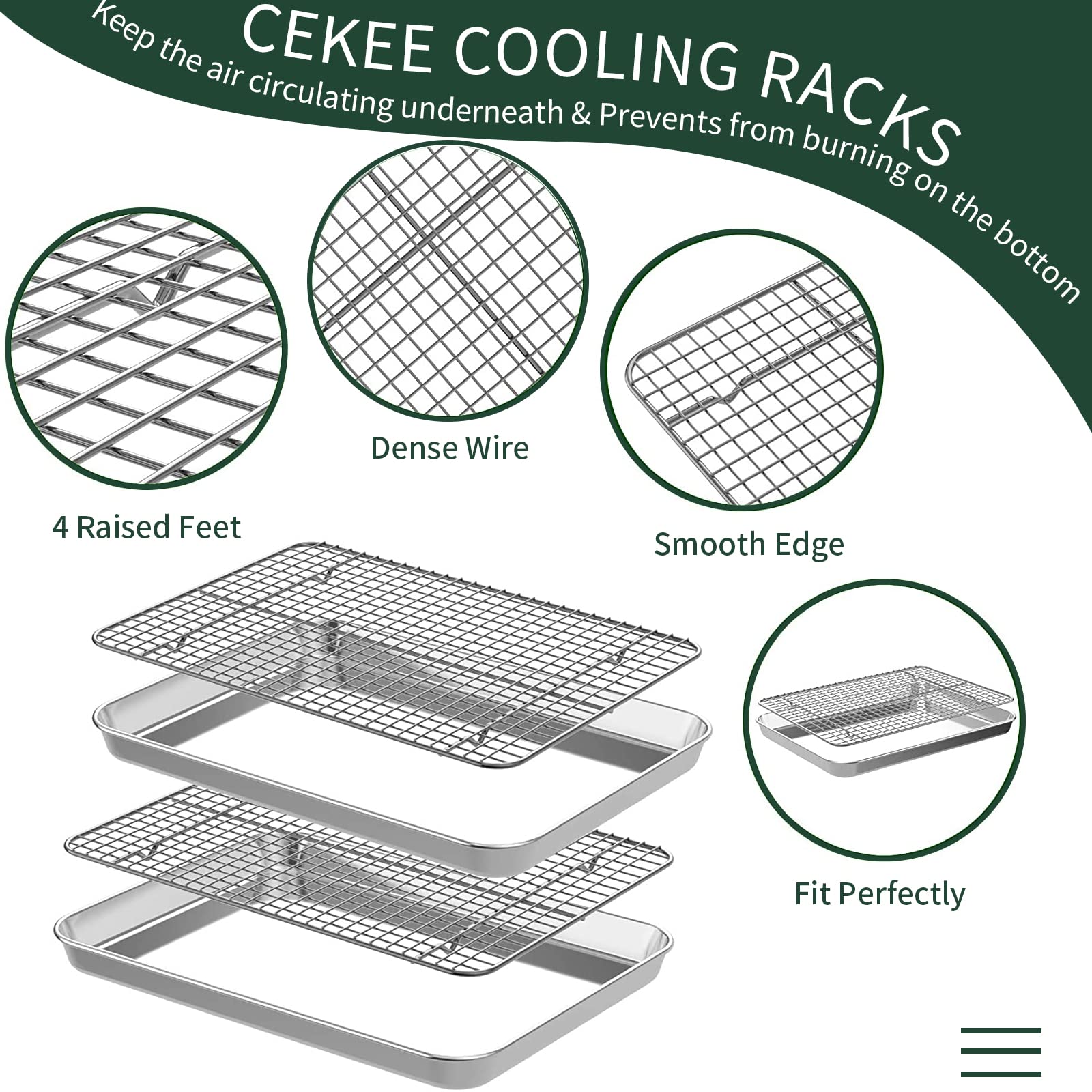 CEKEE rust-resistant stainless steel oven pan