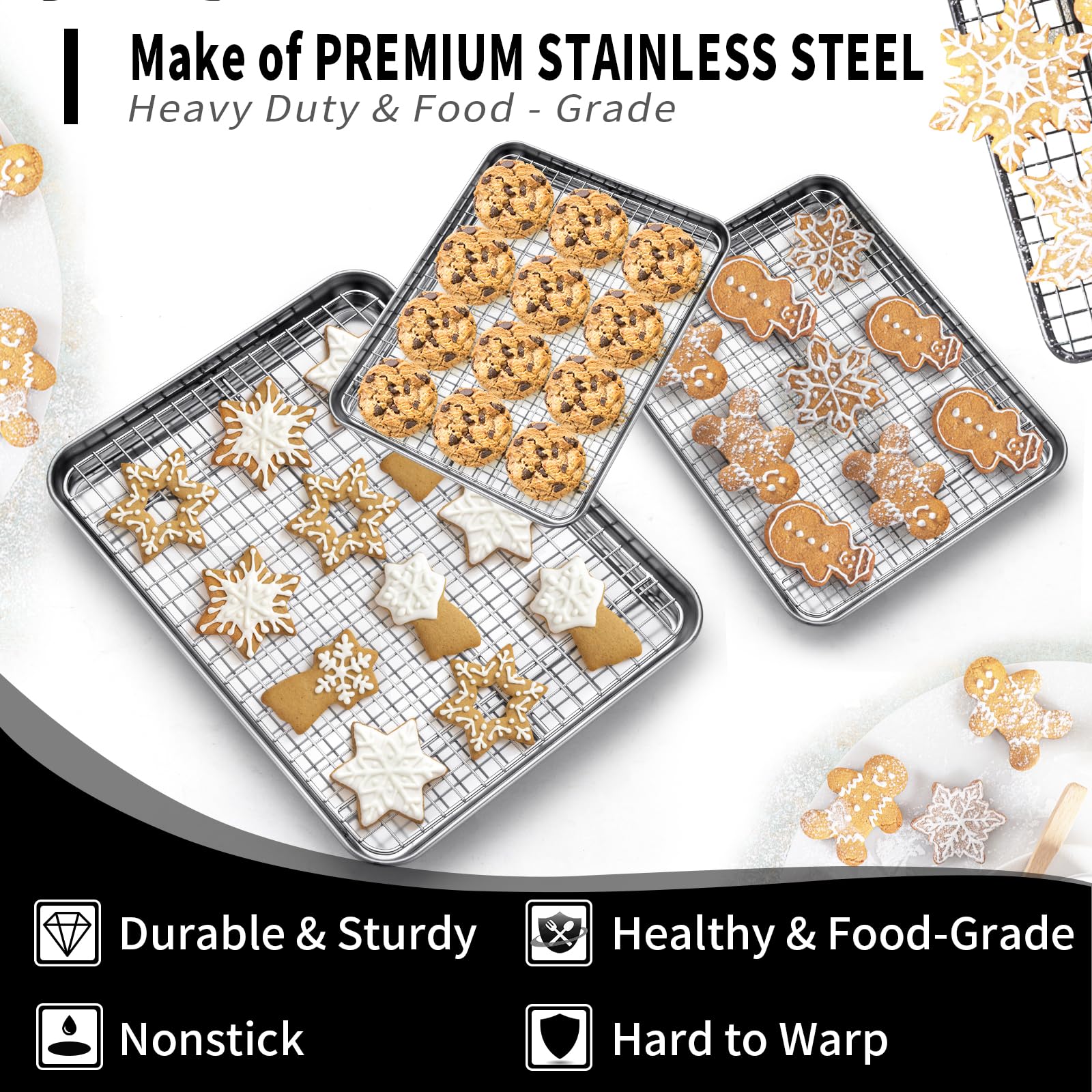 CEKEE small baking pan with rack ideal for cookies and snacks