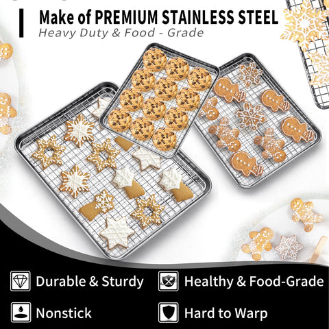 CEKEE small baking pan with rack ideal for cookies and snacks