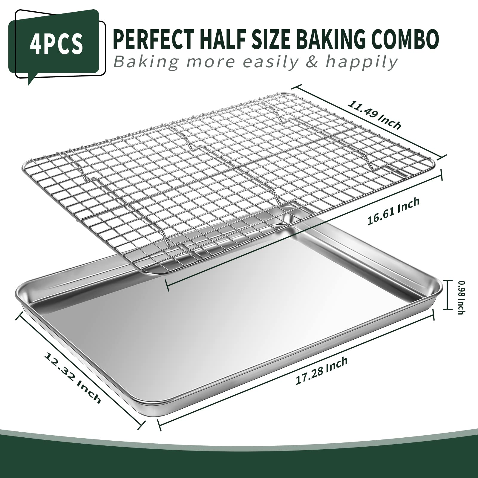 CEKEE stainless steel baking tray with rack for rust resistance and long-lasting performance.