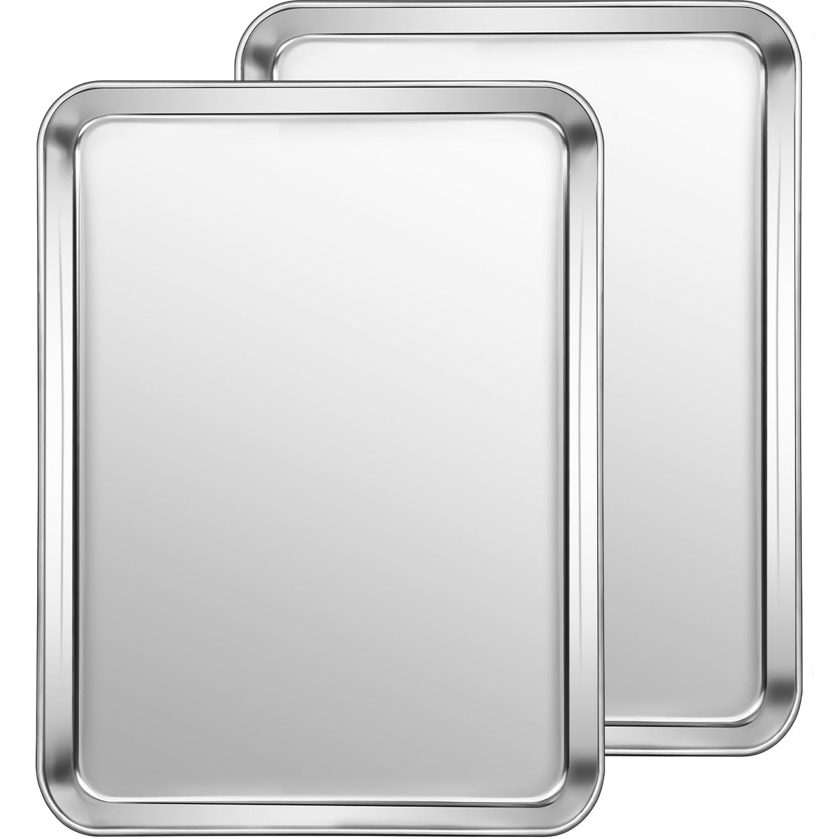 CEKEE stainless steel cookie sheets 2pc 12x10 for even baking in ovens