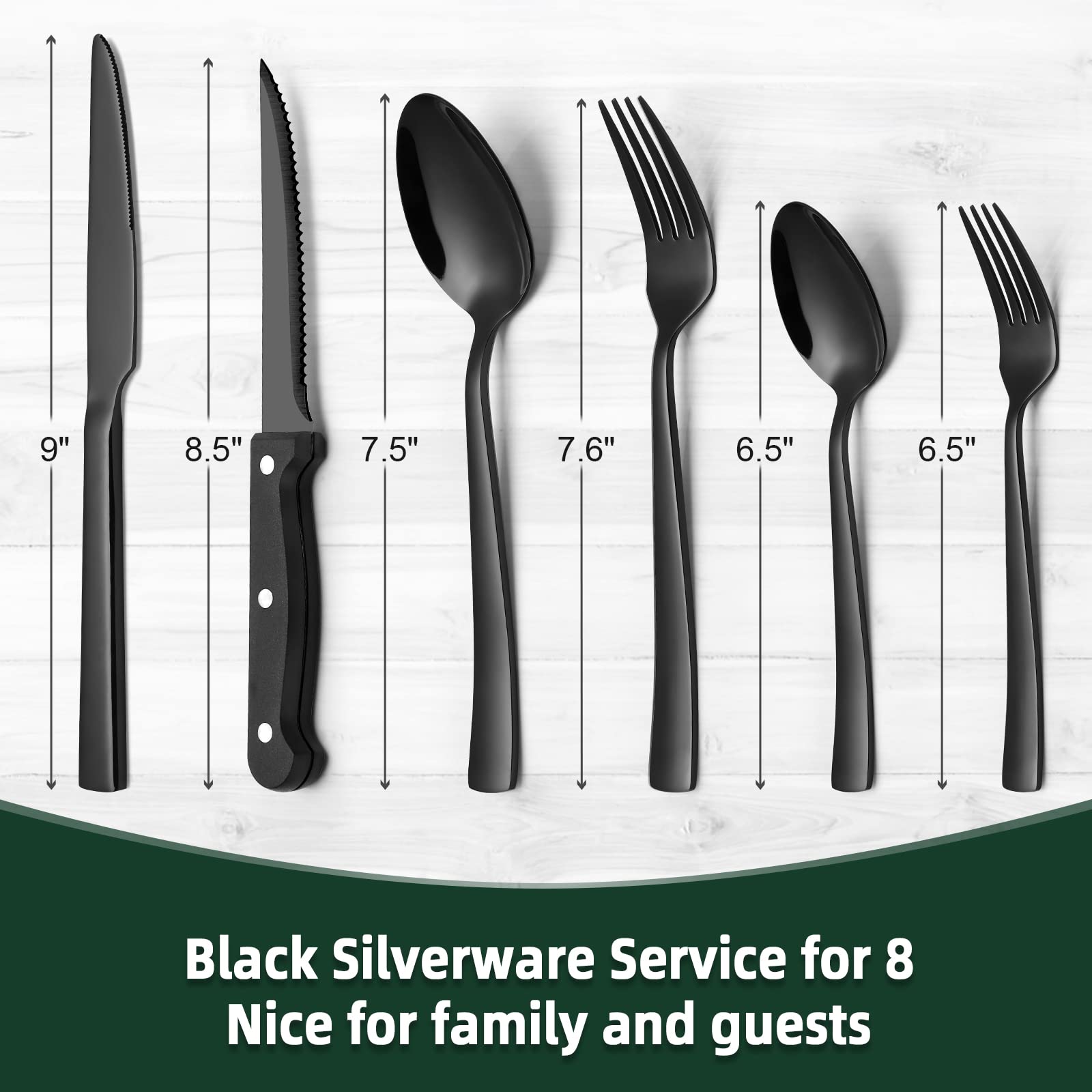 CEKEE table setting with black flatware highlighting modern style