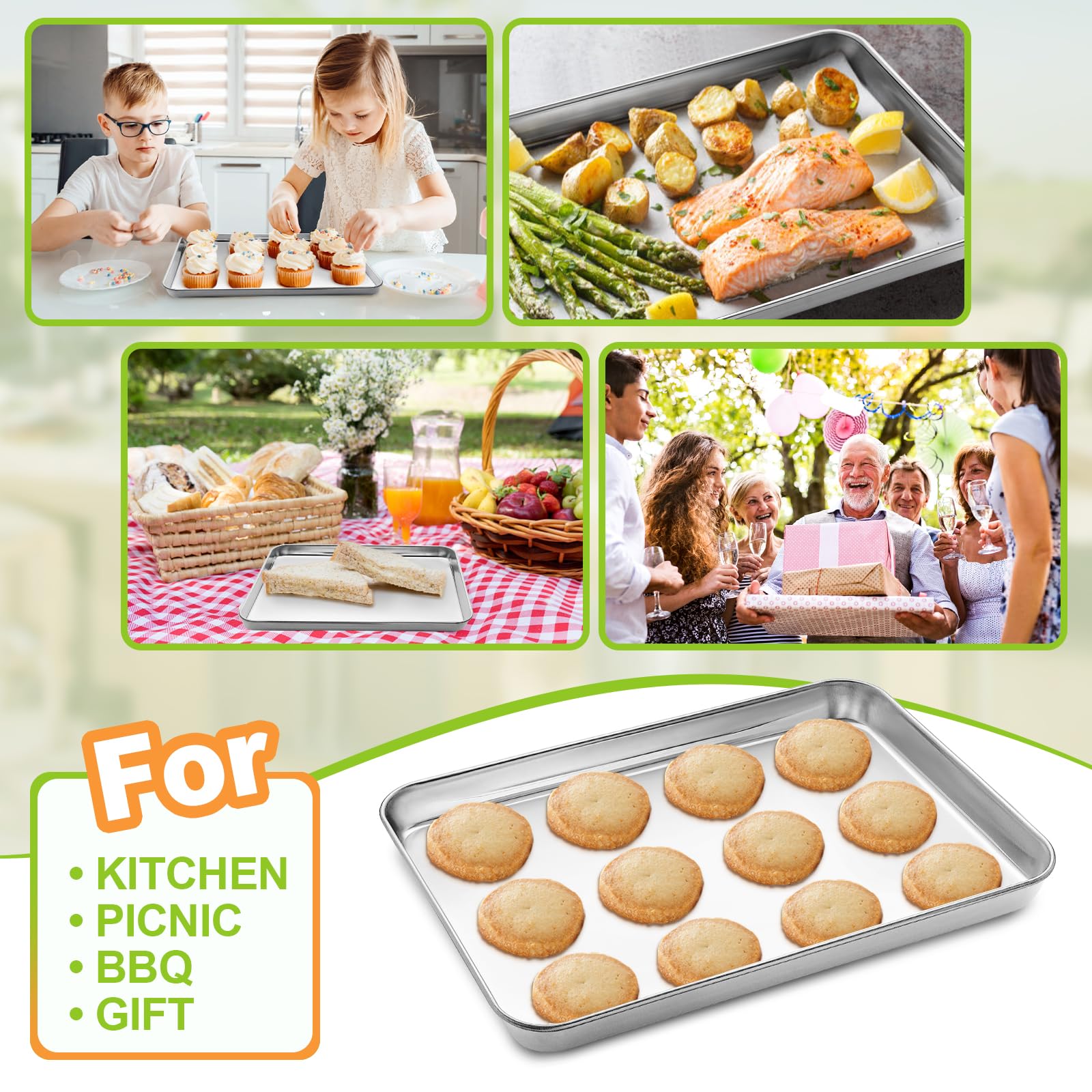 CEKEE toaster-oven compatible bakeware for small meals and cookies.