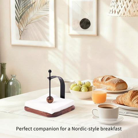 Celestree curved metal handle enables easy napkin relocation