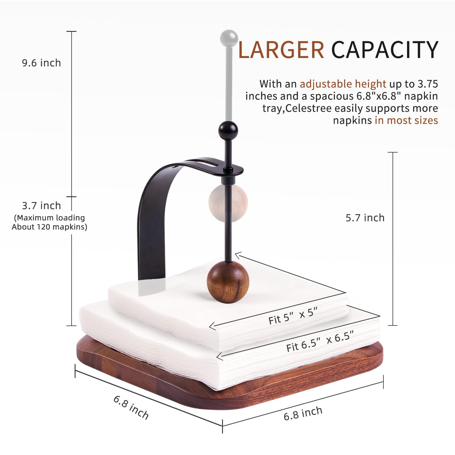 Celestree North American black walnut holder keeps napkins neat