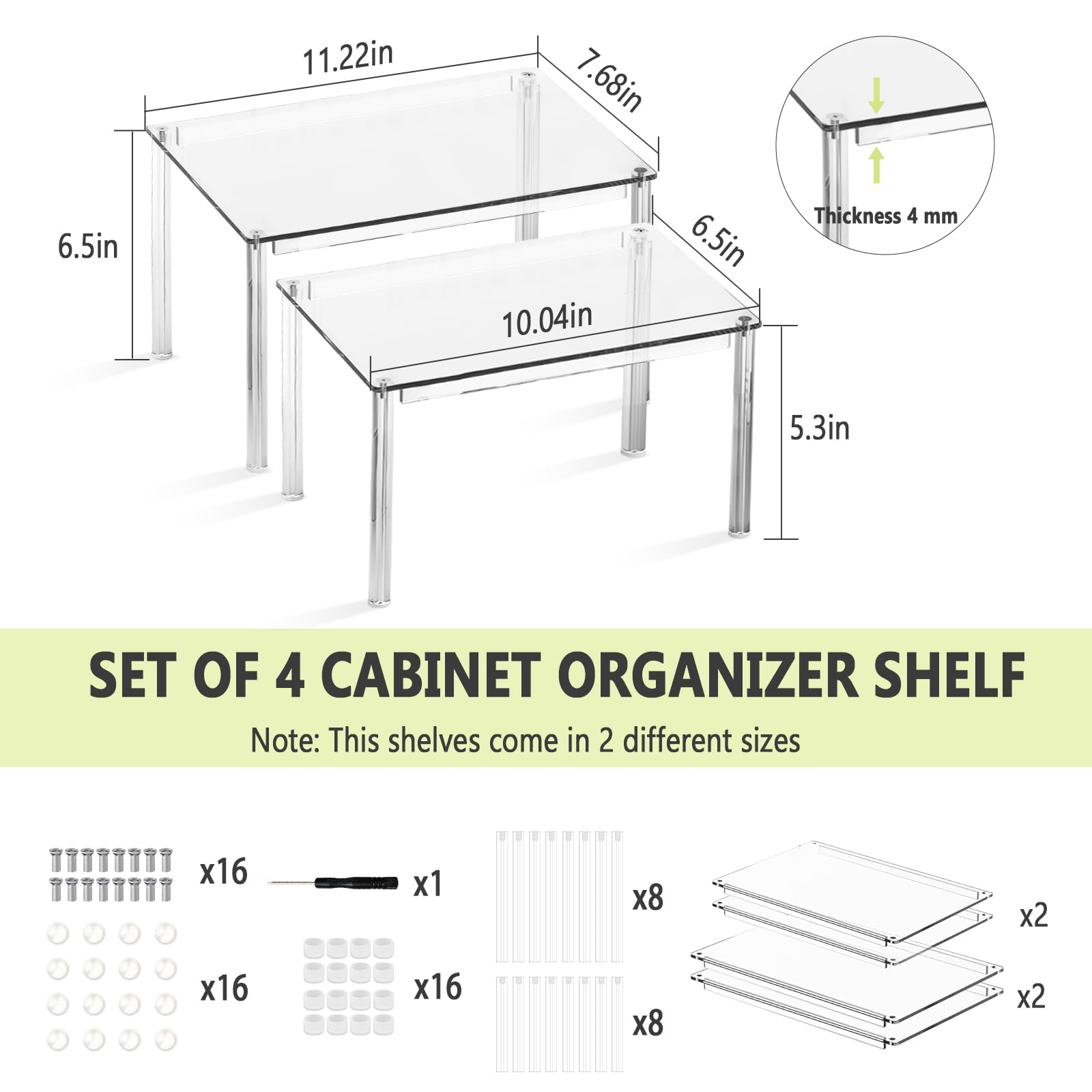Celsisignis shelf risers provide accessible, organized storage for fruits and snacks