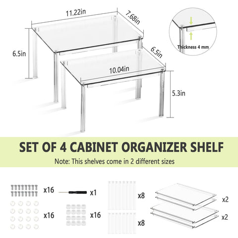 Celsisignis shelf risers provide accessible, organized storage for fruits and snacks