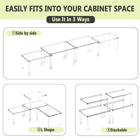 Celsisignis 4-shelf set features non-slip dots for stable display
