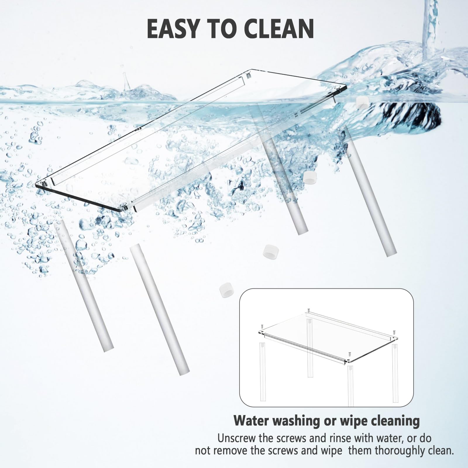Celsisignis acrylic material cleans quickly with a damp cloth