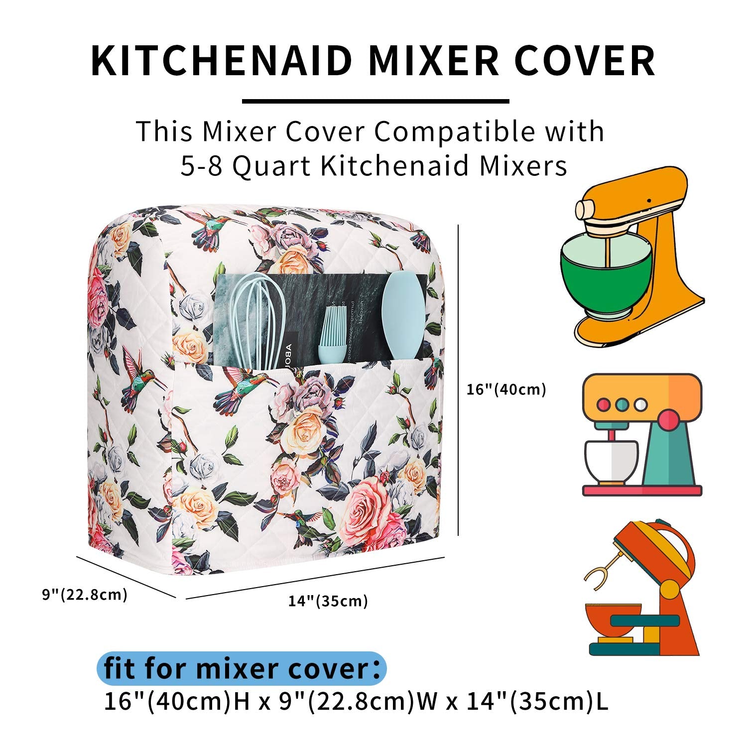 CEMGYIUK waterproof quilted mixer cover protects against moisture and dust.