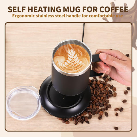 Cemsiupin heated mug lid and coaster glow softly for ambiance