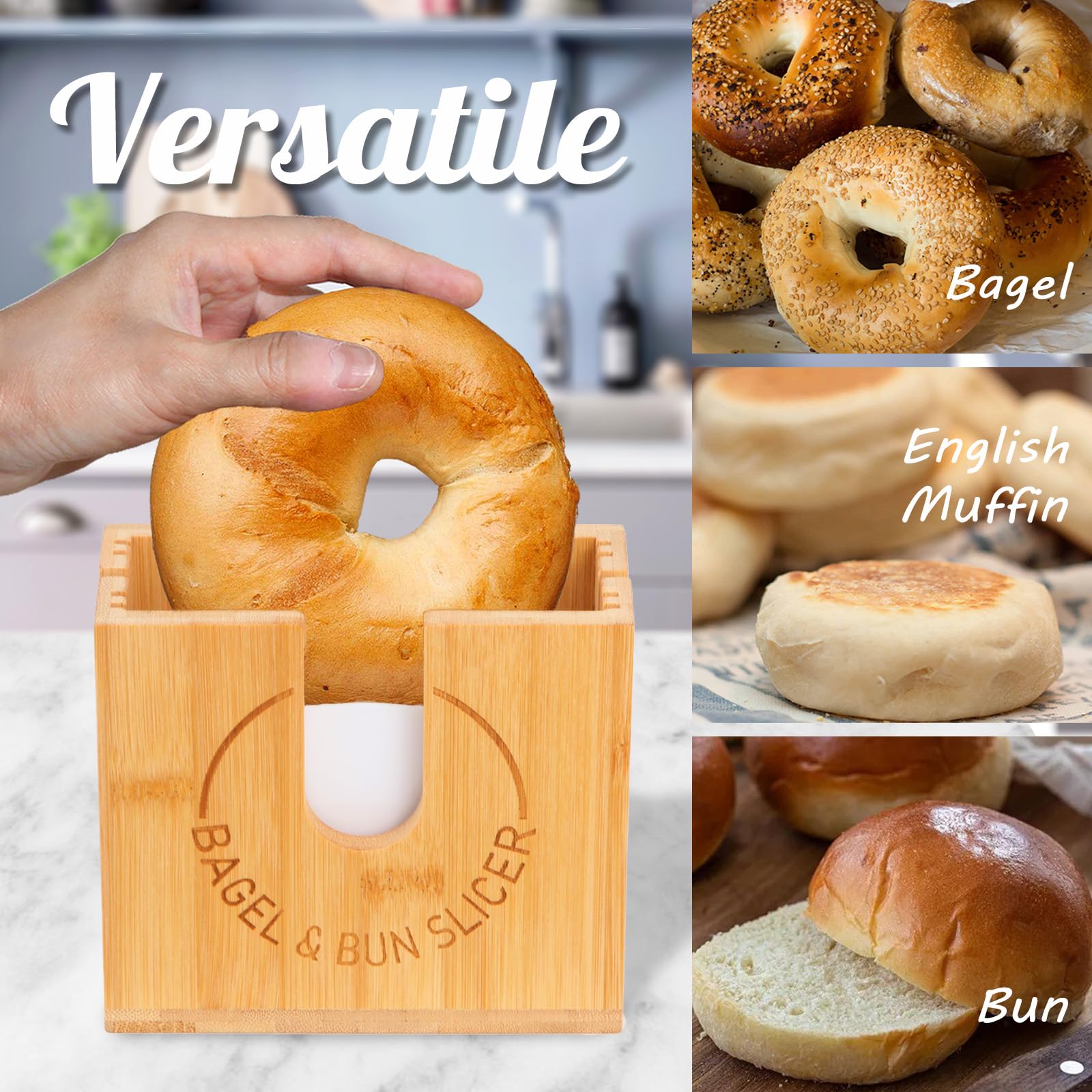 cenleoha bagel slicer compact-storage design fits in a drawer